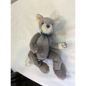 TY 1993 GREY MOUSE STUFFED ANIMAL VINTAGE 8 IN PLUSH
